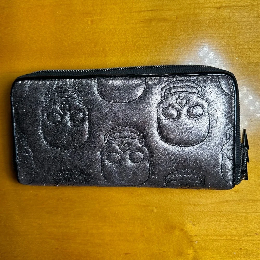 Y2K Betsey Johnson Whimsigoth Skull Rock & Rock Rebel Zip Clutch Wallet ~ Rare